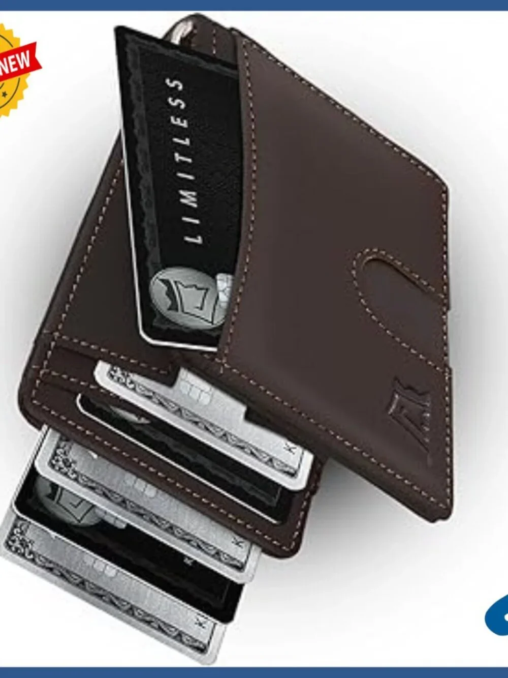 Slim RFID Blocking Leather Wallet with Money Clip - Front Pocket Bifold Holds